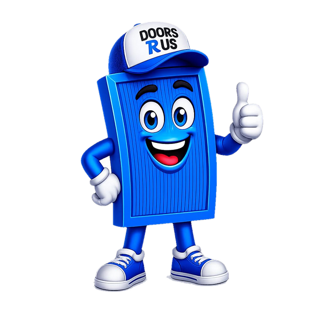 DRU, the Doors R Us mascot